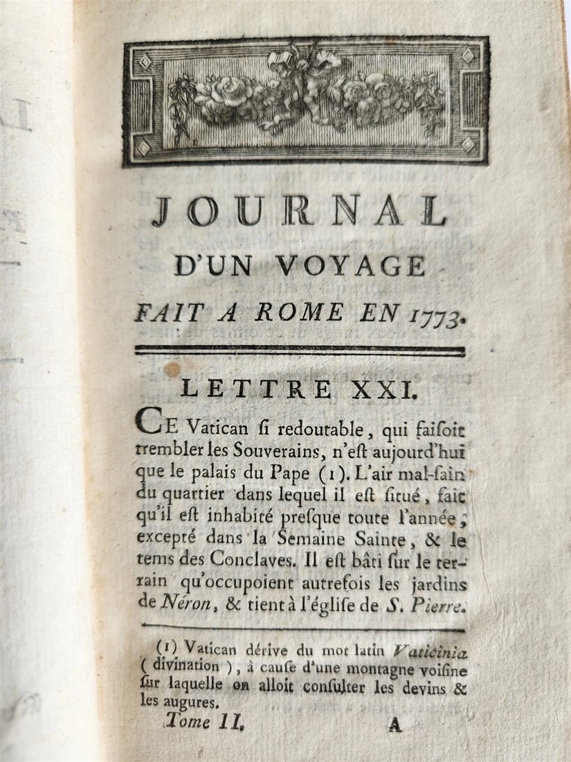 1773 VOYAGE to ROME 2 VOLUMES SET in FRENCH ANTIQUE - 4