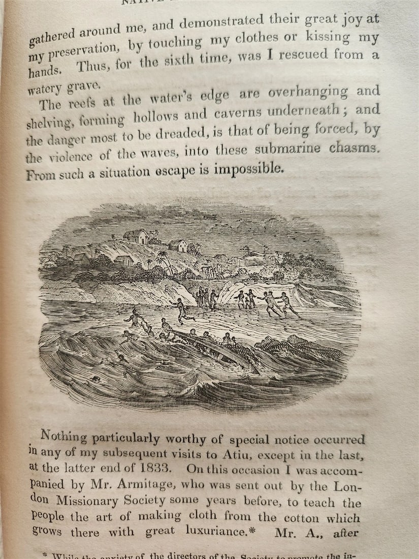 1838 NARRATIVE of MISSIONARY ENTERPRISES in SOUTH SEA ISLAND antique ILLUSTRATED - 14