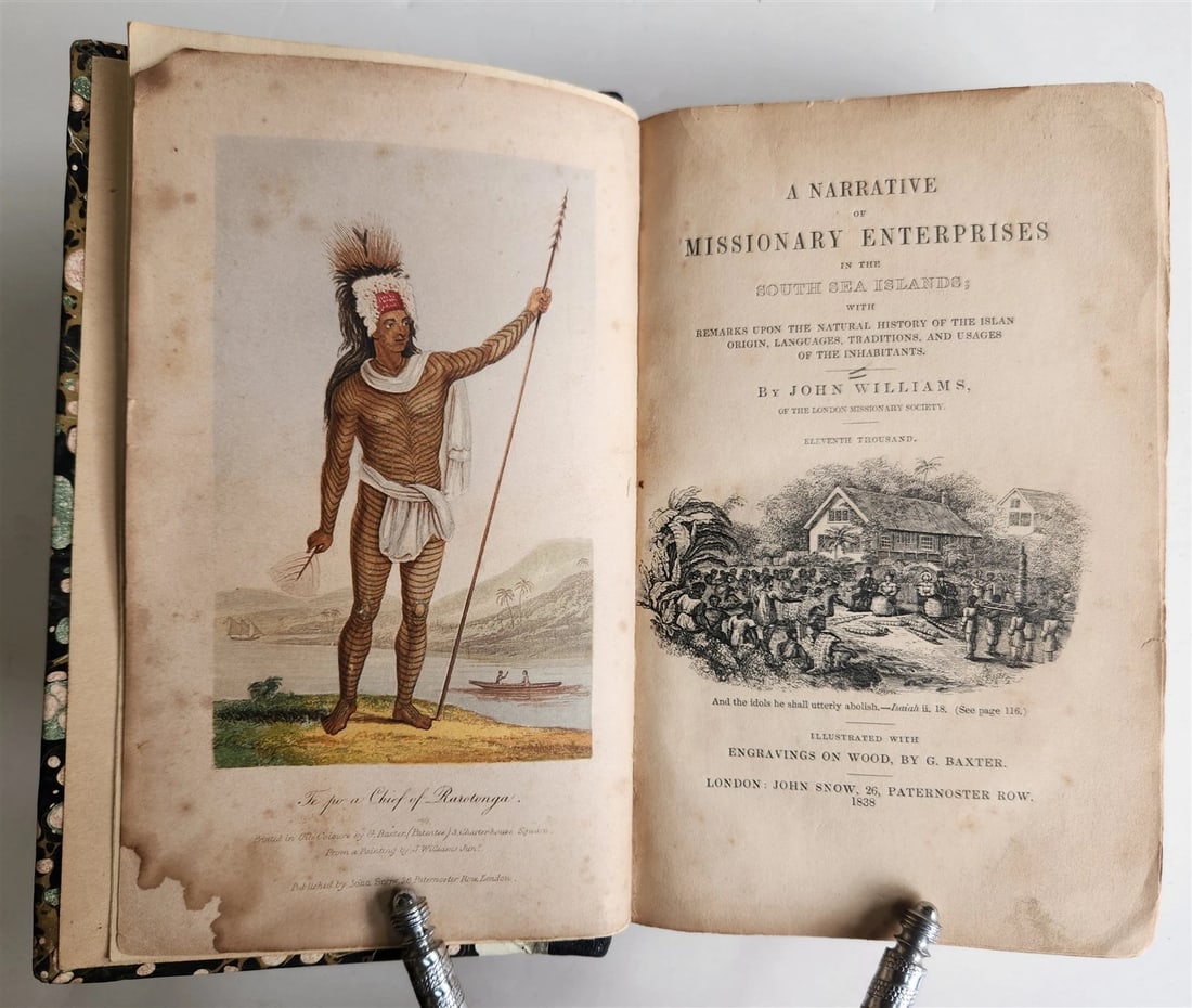 1838 NARRATIVE of MISSIONARY ENTERPRISES in SOUTH SEA ISLAND antique ILLUSTRATED (1 of 16)
