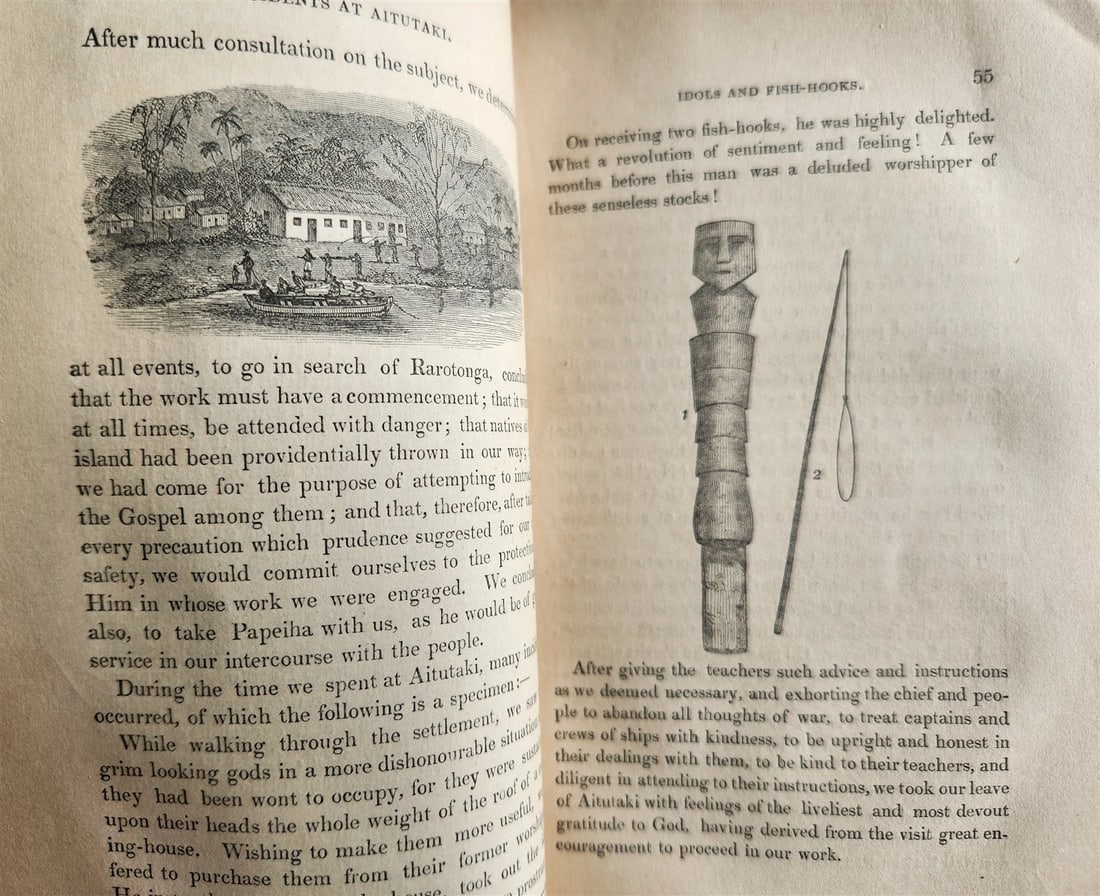 1838 NARRATIVE of MISSIONARY ENTERPRISES in SOUTH SEA ISLAND antique ILLUSTRATED - 4