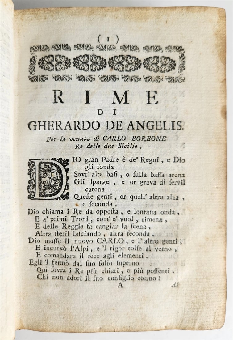 1741 POETRY by Gerardo de Angelis antique in ITALIAN vellum binding - 6