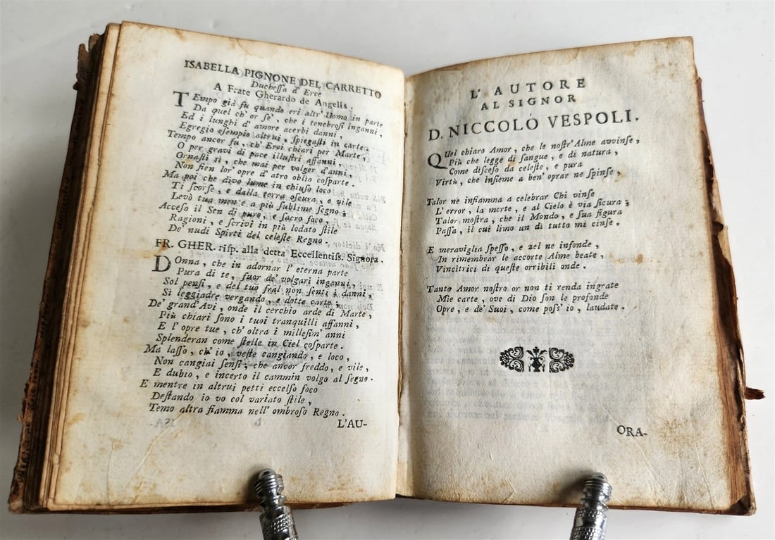 1741 POETRY by Gerardo de Angelis antique in ITALIAN vellum binding - 7
