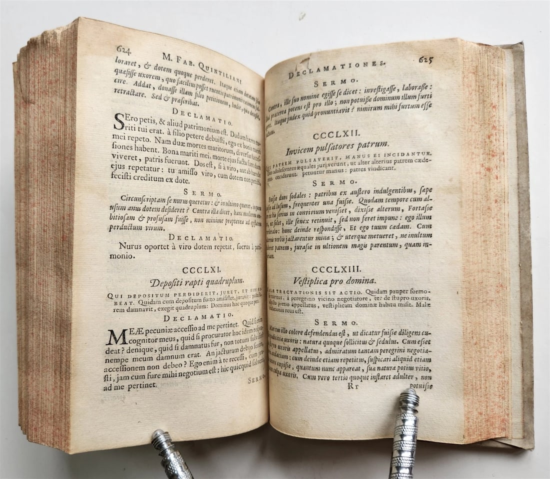 1665 Declamationes by QUINTILLIANUS antique vellum bound - 8