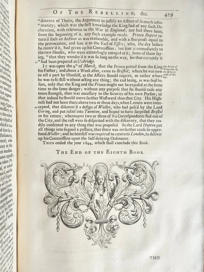 1707 HISTORY of REBELLION & CIVIL WARS in ENGLAND BEGUN in 1641 antique 4 FOLIOS - 17