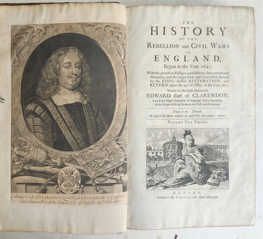1707 HISTORY of REBELLION & CIVIL WARS in ENGLAND BEGUN in 1641 antique 4 FOLIOS - 18