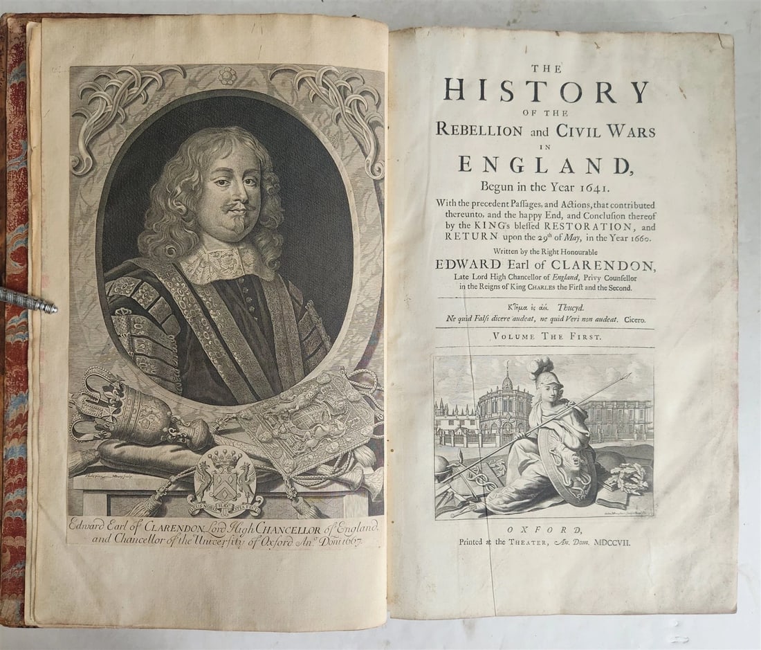 1707 HISTORY of REBELLION & CIVIL WARS in ENGLAND BEGUN in 1641 antique 4 FOLIOS - 2
