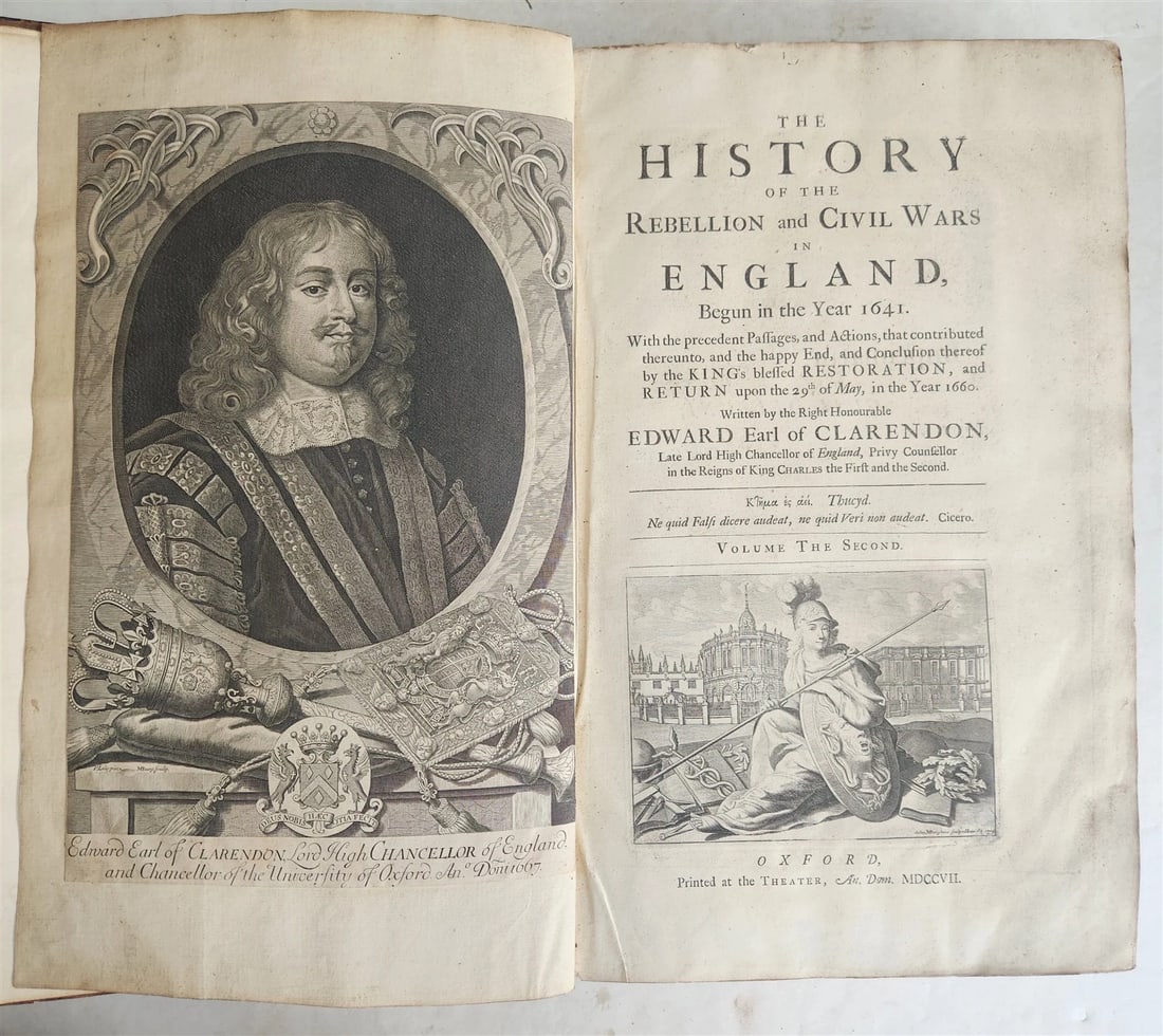 1707 HISTORY of REBELLION & CIVIL WARS in ENGLAND BEGUN in 1641 antique 4 FOLIOS - 3