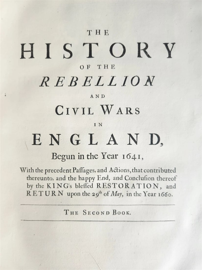 1707 HISTORY of REBELLION & CIVIL WARS in ENGLAND BEGUN in 1641 antique 4 FOLIOS - 6