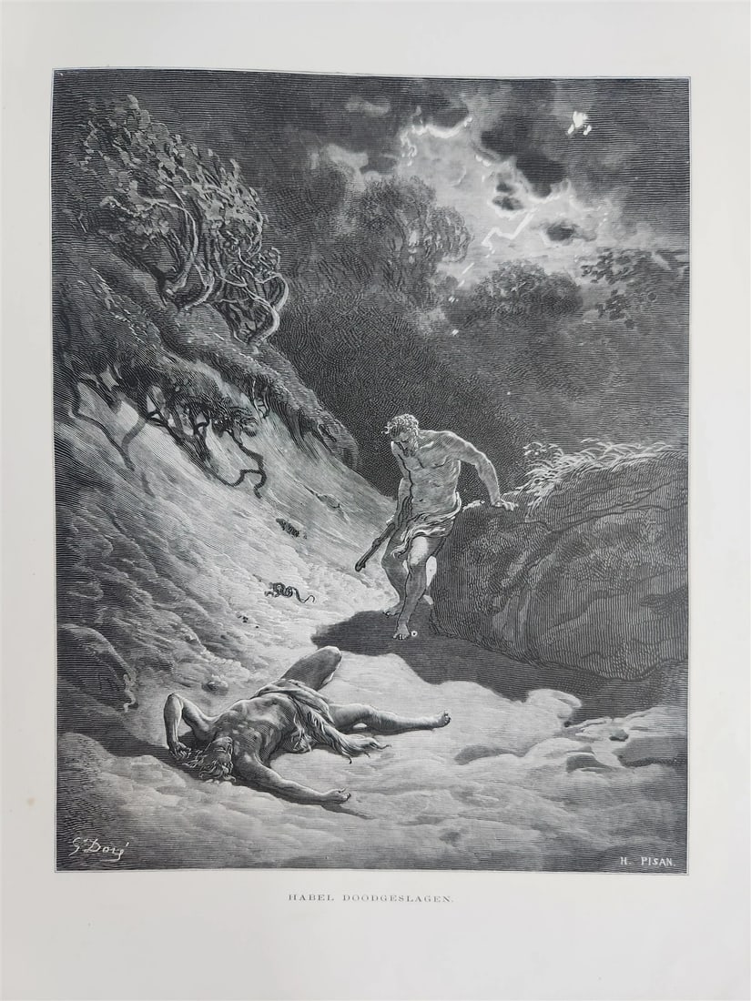 1870 BIBLE in DUTCH GUSTAVE DORE LLUSTRATED MASSIVE FOLIO antique 200 plates - 11