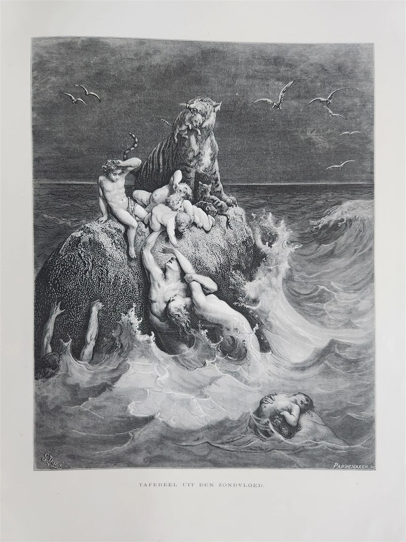 1870 BIBLE in DUTCH GUSTAVE DORE LLUSTRATED MASSIVE FOLIO antique 200 plates - 13