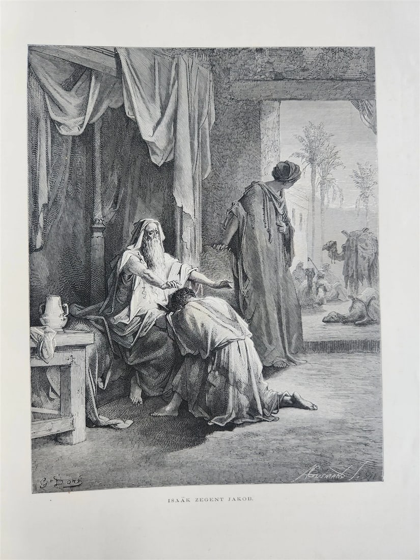 1870 BIBLE in DUTCH GUSTAVE DORE LLUSTRATED MASSIVE FOLIO antique 200 plates - 16