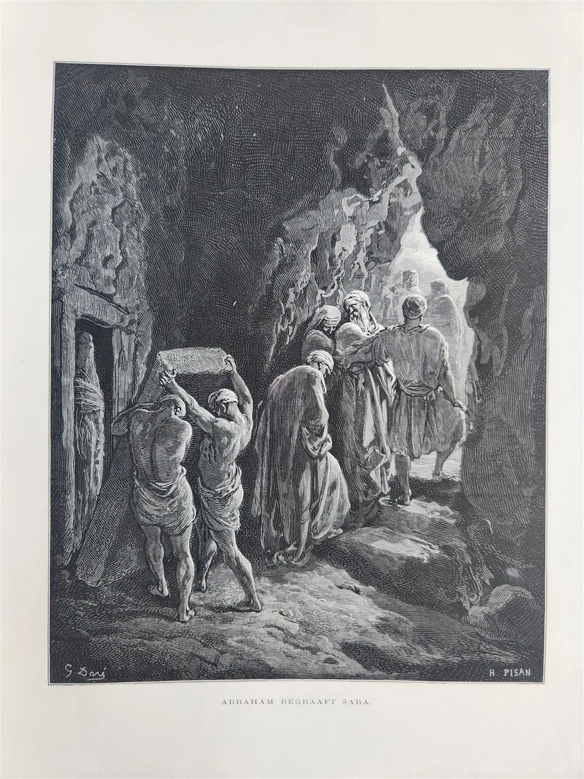 1870 BIBLE in DUTCH GUSTAVE DORE LLUSTRATED MASSIVE FOLIO antique 200 plates - 17