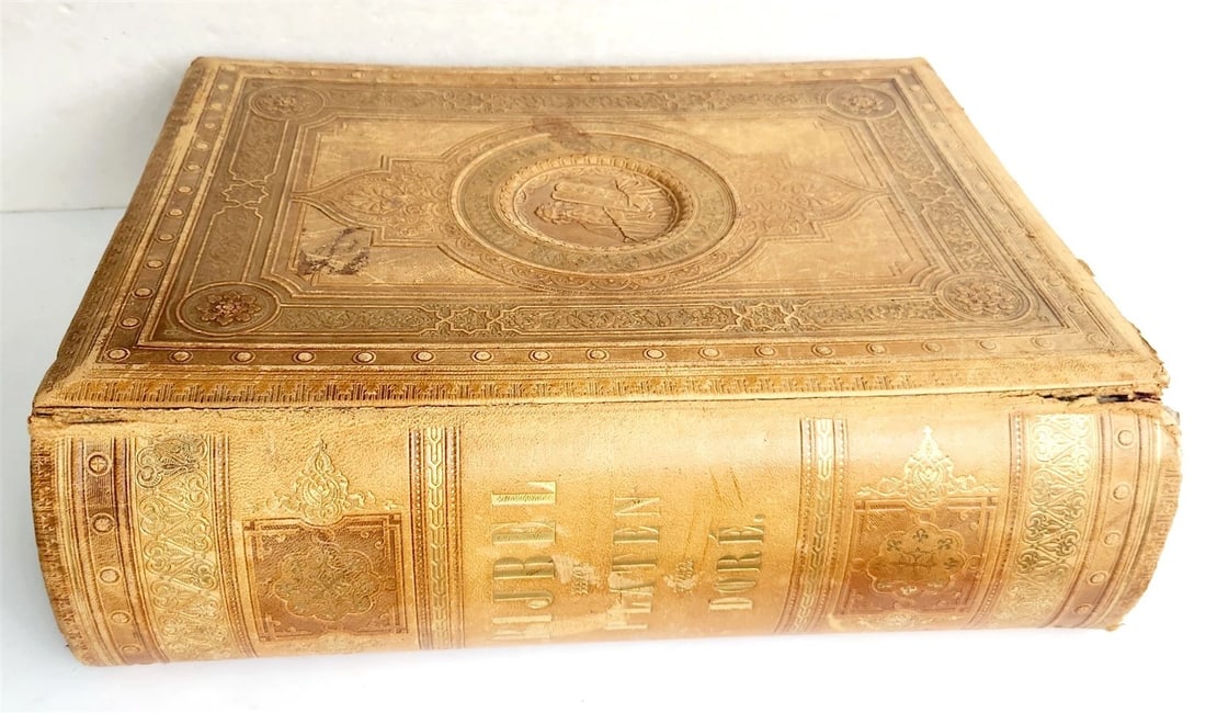 1870 BIBLE in DUTCH GUSTAVE DORE LLUSTRATED MASSIVE FOLIO antique 200 plates - 2