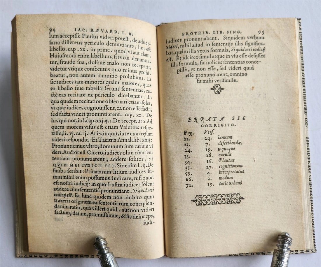 1565 ROMAN LAW TREATISE by FLEMISH JURIST Jacobus RAEVARDUS antique 16th century - 7
