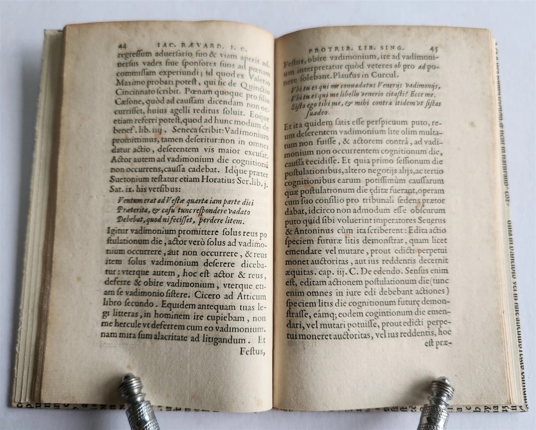1565 ROMAN LAW TREATISE by FLEMISH JURIST Jacobus RAEVARDUS antique 16th century - 8