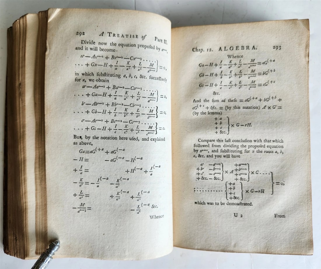 1771 Treatise of Algebra ILLUSTRATED antique in ENGLISH - 11