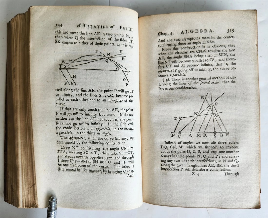 1771 Treatise of Algebra ILLUSTRATED antique in ENGLISH - 12