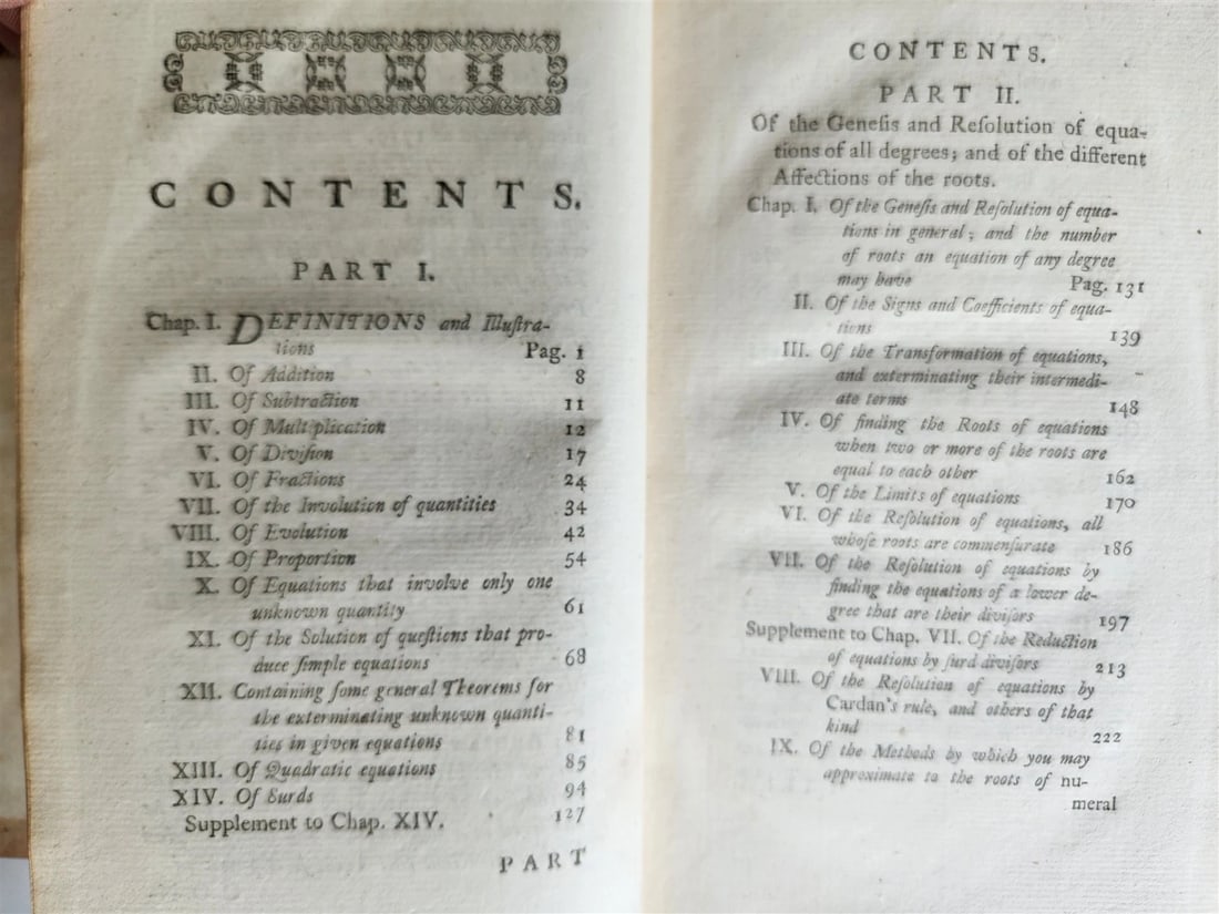 1771 Treatise of Algebra ILLUSTRATED antique in ENGLISH - 3