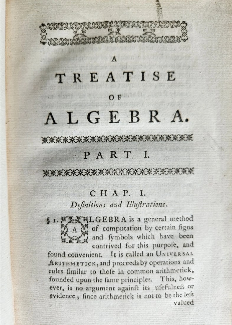 1771 Treatise of Algebra ILLUSTRATED antique in ENGLISH - 4