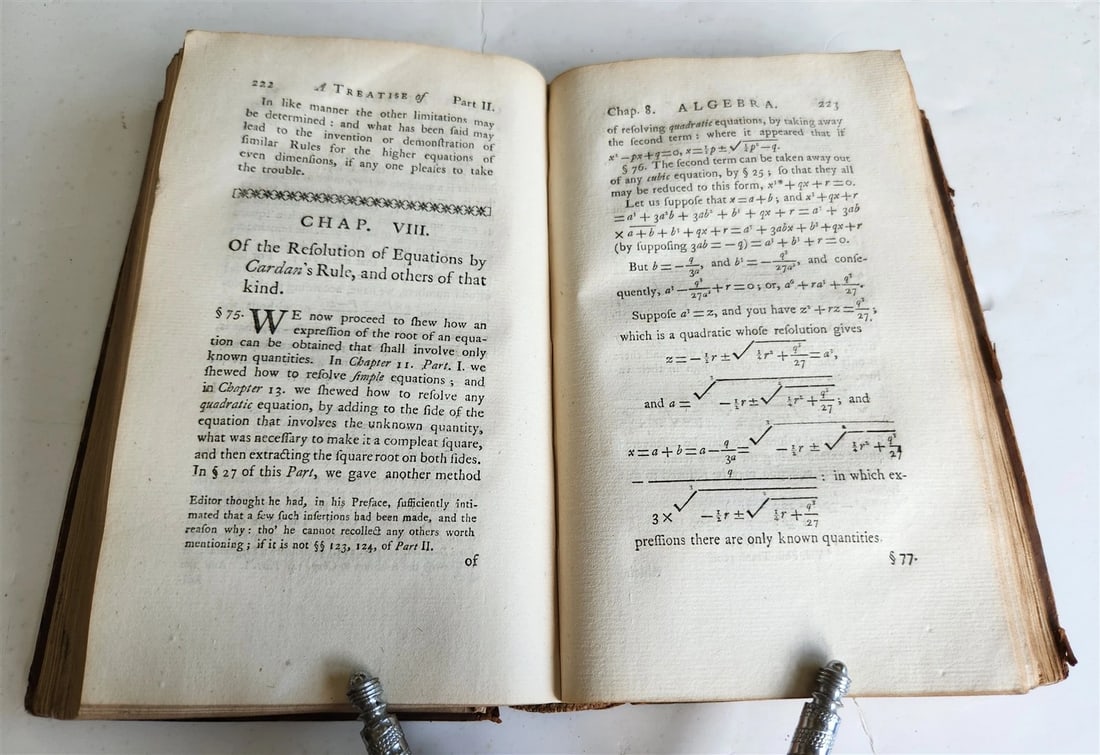 1771 Treatise of Algebra ILLUSTRATED antique in ENGLISH - 9