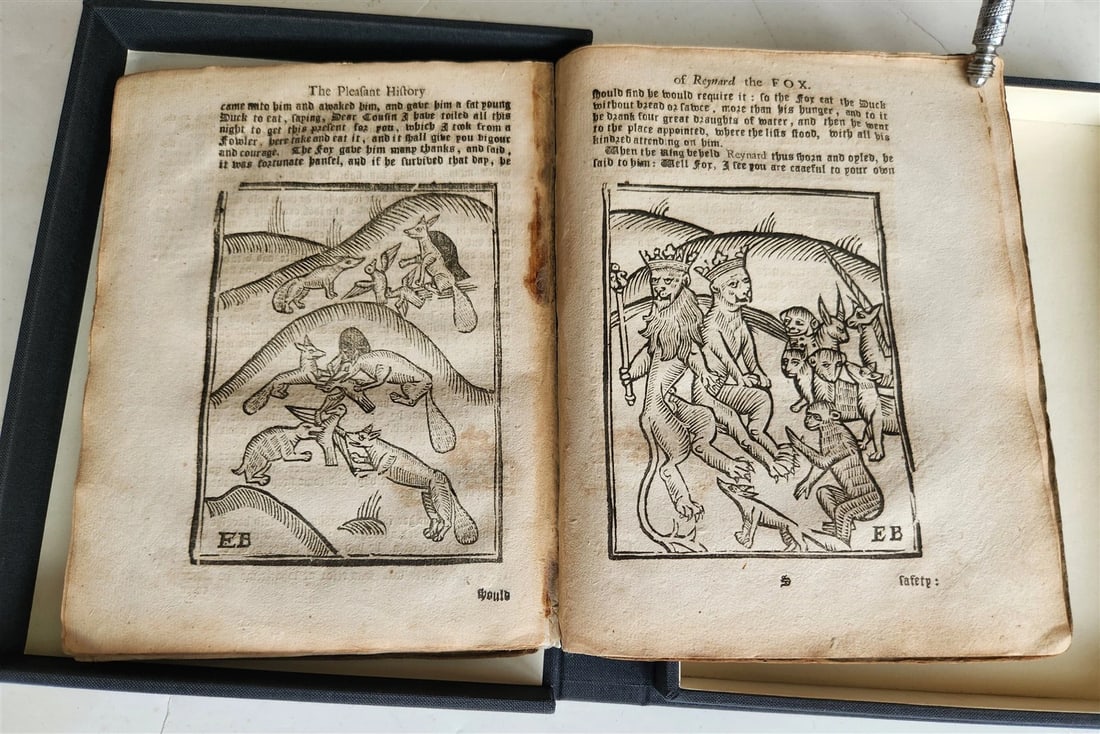 1701 REYNARD THE FOX in ENGLISH antique ILLUSTRATED w/ WOODCUTS - 10