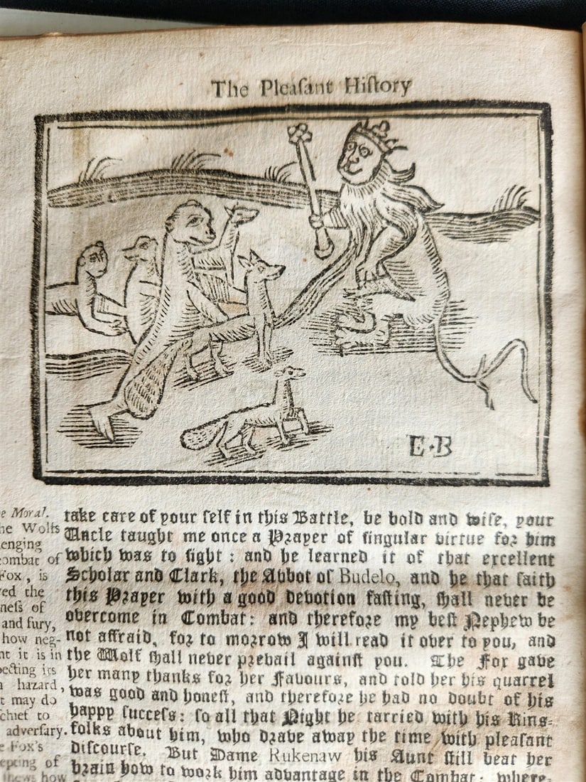 1701 REYNARD THE FOX in ENGLISH antique ILLUSTRATED w/ WOODCUTS - 11