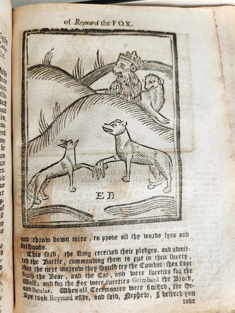 1701 REYNARD THE FOX in ENGLISH antique ILLUSTRATED w/ WOODCUTS - 12