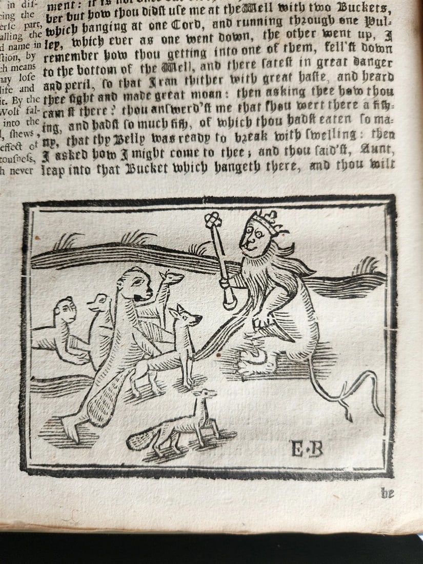 1701 REYNARD THE FOX in ENGLISH antique ILLUSTRATED w/ WOODCUTS - 13