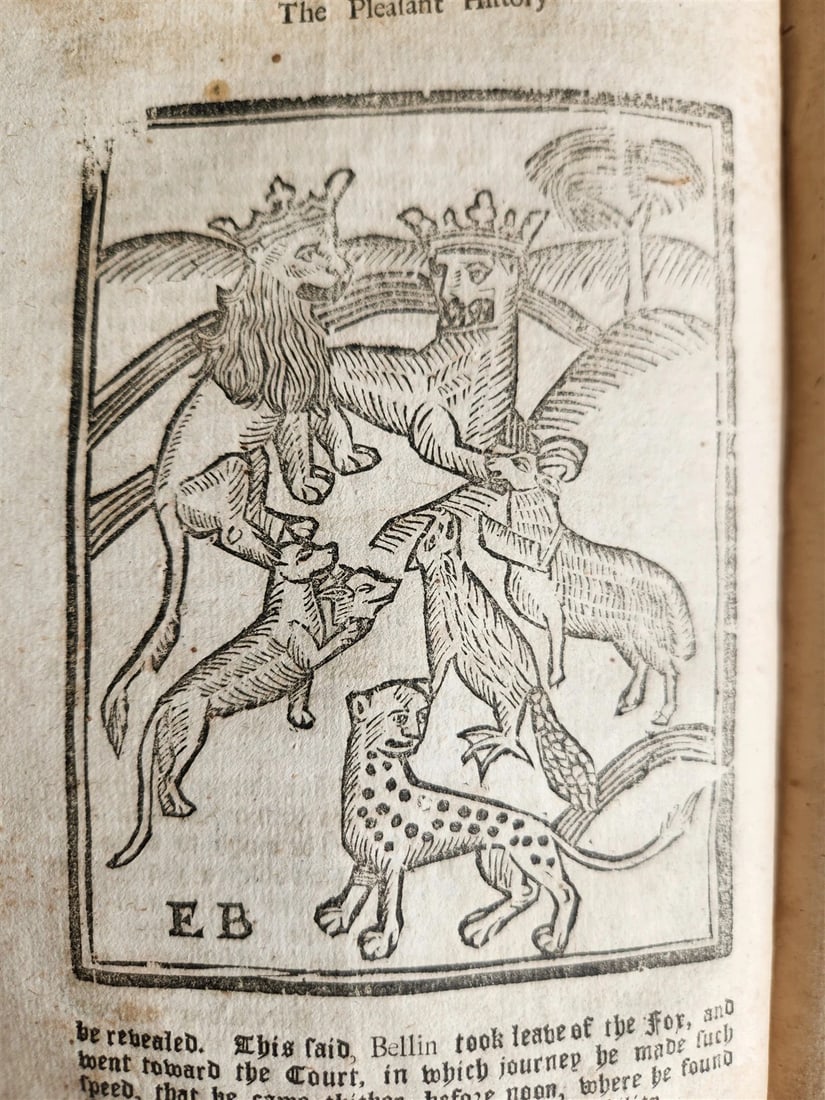 1701 REYNARD THE FOX in ENGLISH antique ILLUSTRATED w/ WOODCUTS - 17
