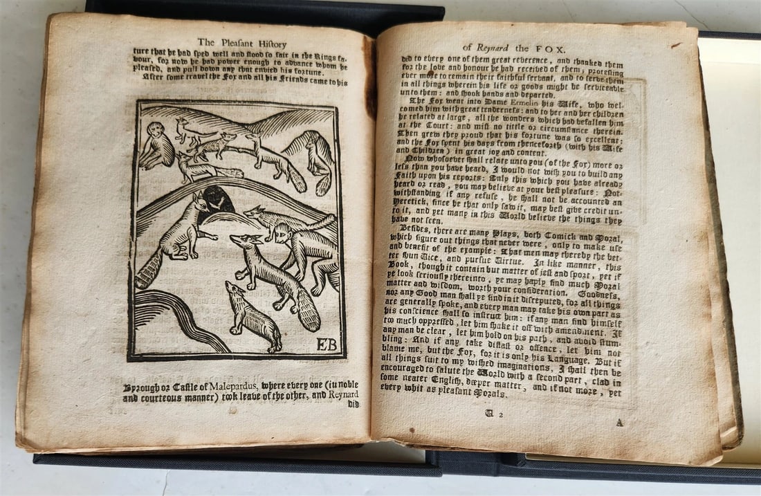 1701 REYNARD THE FOX in ENGLISH antique ILLUSTRATED w/ WOODCUTS - 3