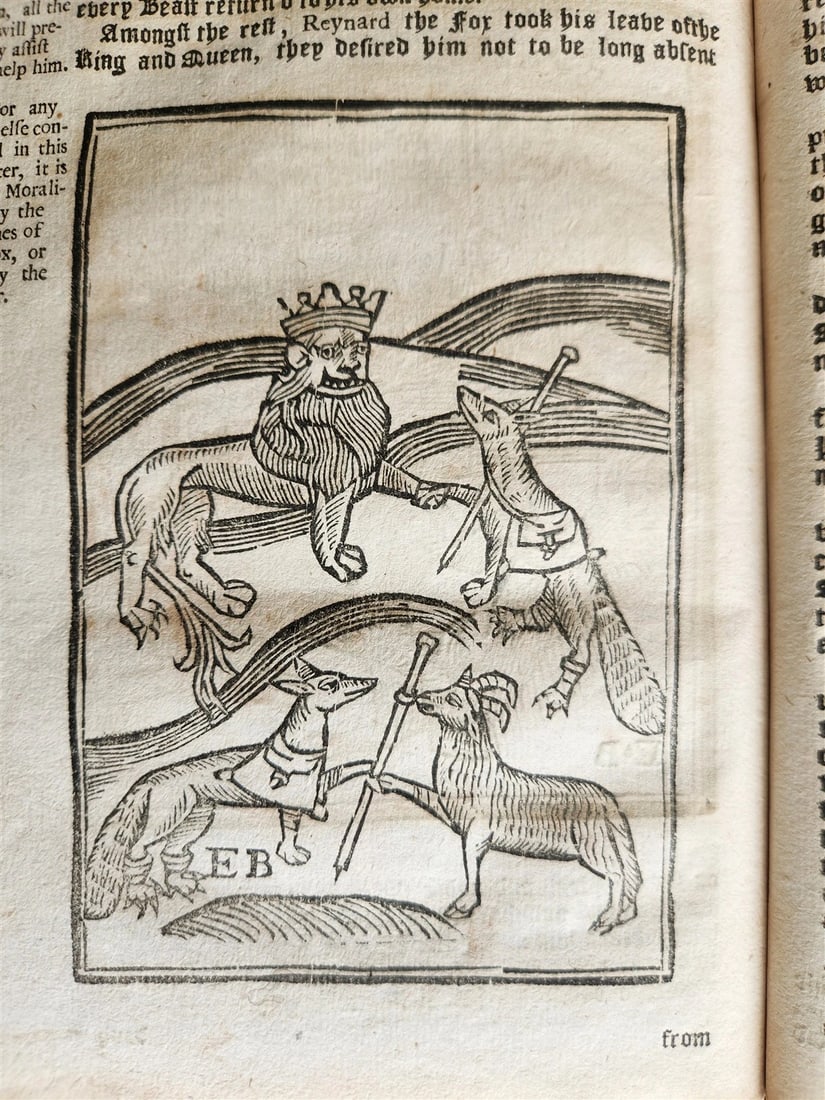 1701 REYNARD THE FOX in ENGLISH antique ILLUSTRATED w/ WOODCUTS - 4