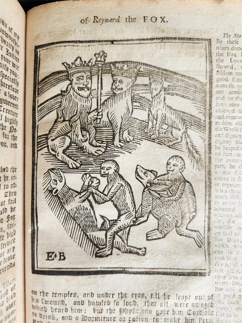 1701 REYNARD THE FOX in ENGLISH antique ILLUSTRATED w/ WOODCUTS - 5