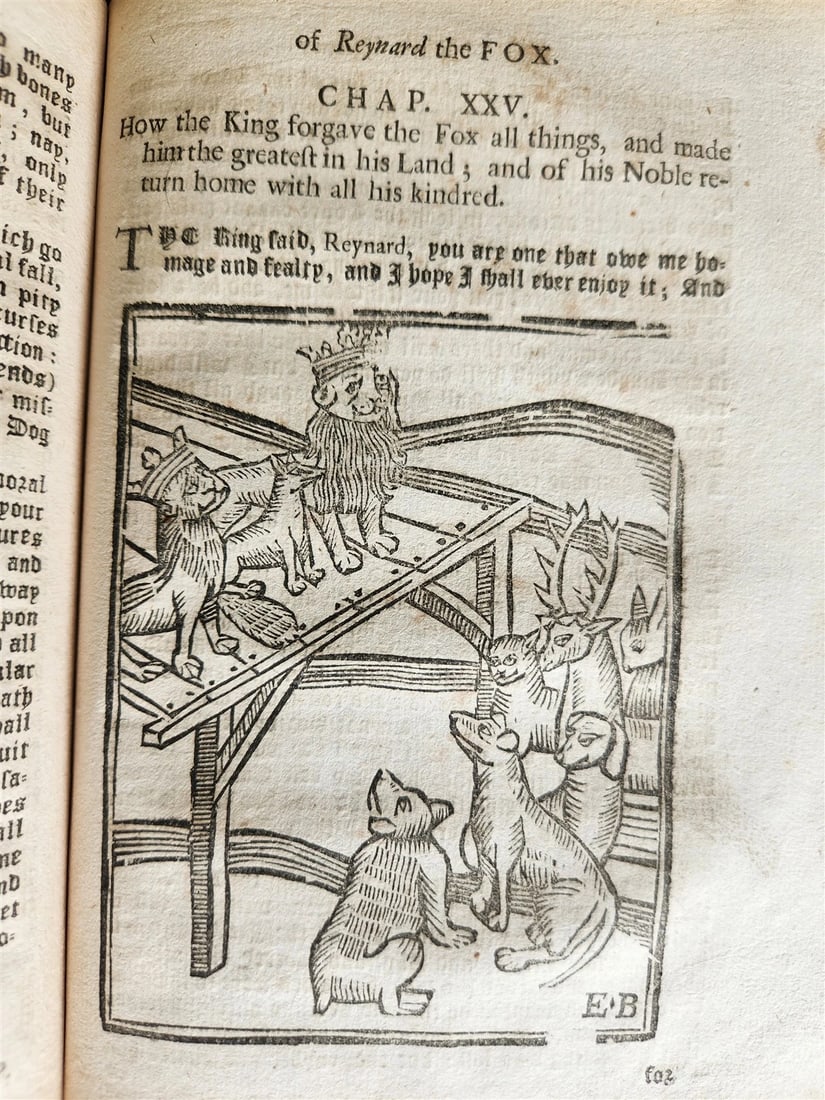 1701 REYNARD THE FOX in ENGLISH antique ILLUSTRATED w/ WOODCUTS - 6