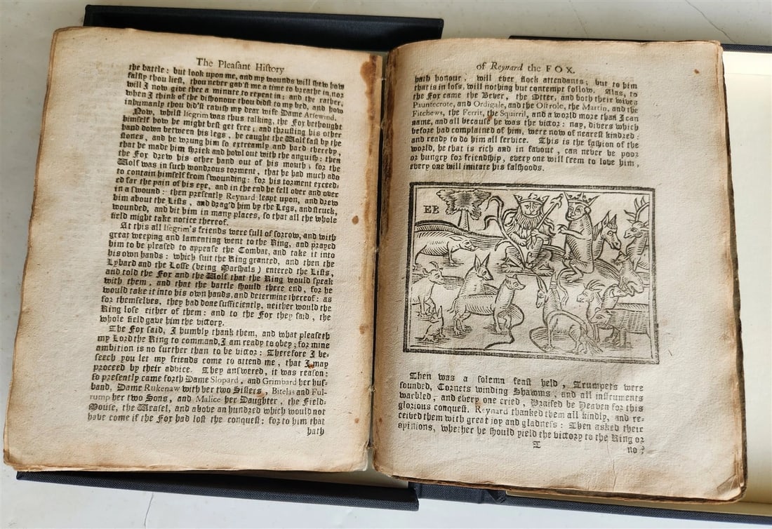 1701 REYNARD THE FOX in ENGLISH antique ILLUSTRATED w/ WOODCUTS - 7