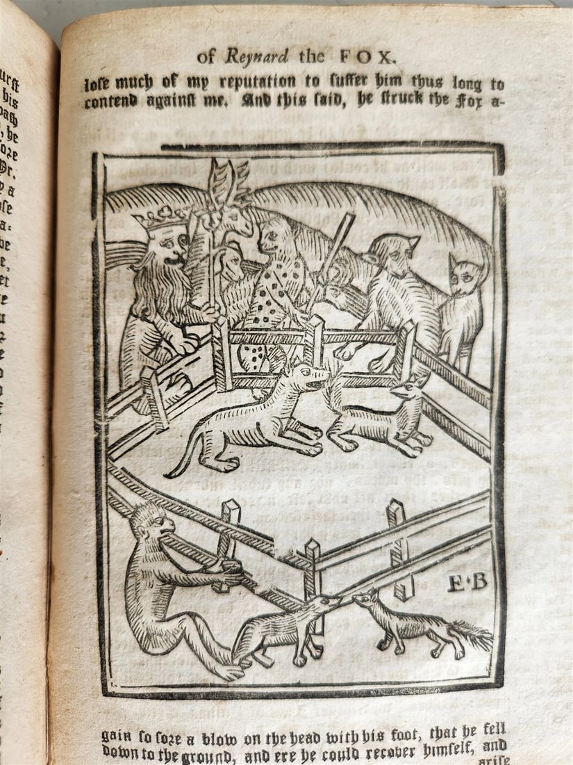 1701 REYNARD THE FOX in ENGLISH antique ILLUSTRATED w/ WOODCUTS - 8