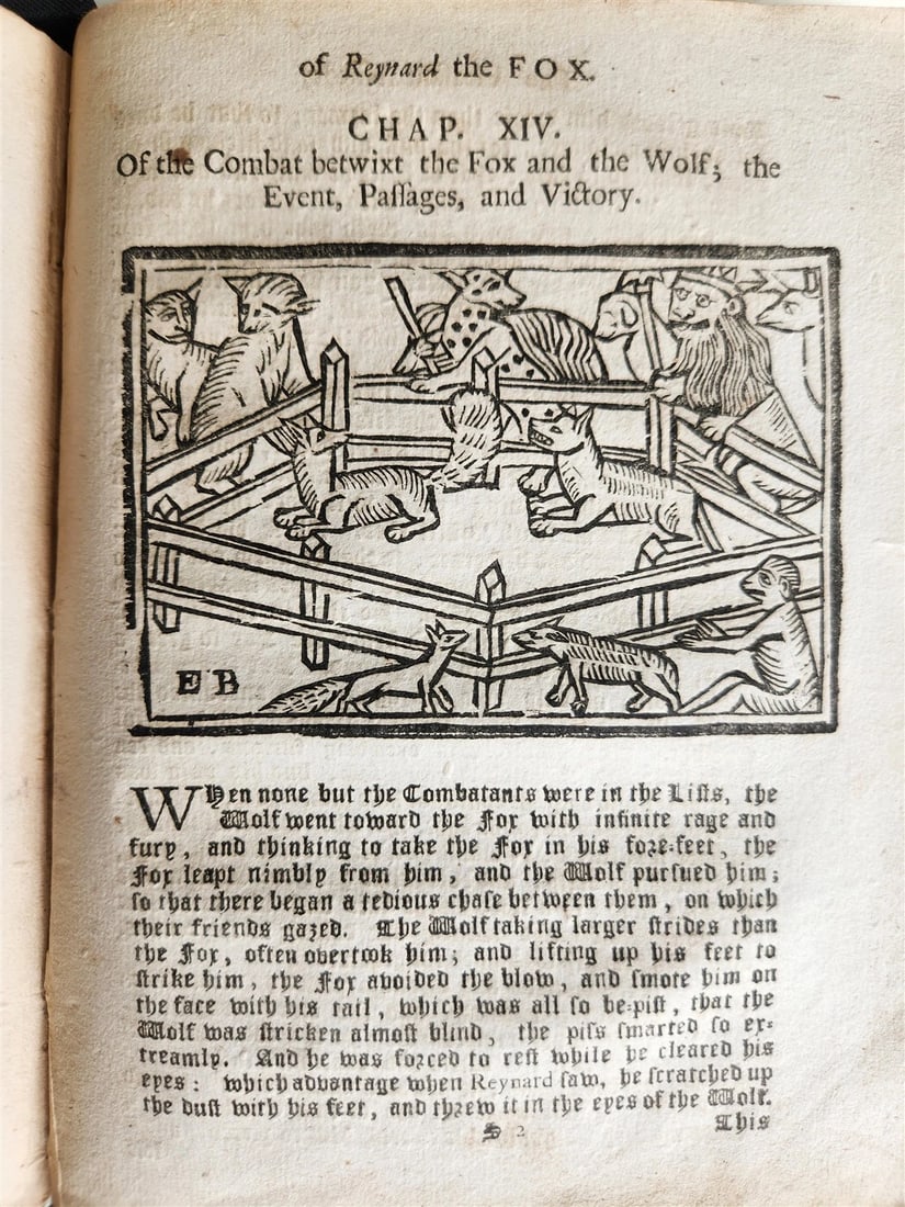1701 REYNARD THE FOX in ENGLISH antique ILLUSTRATED w/ WOODCUTS - 9
