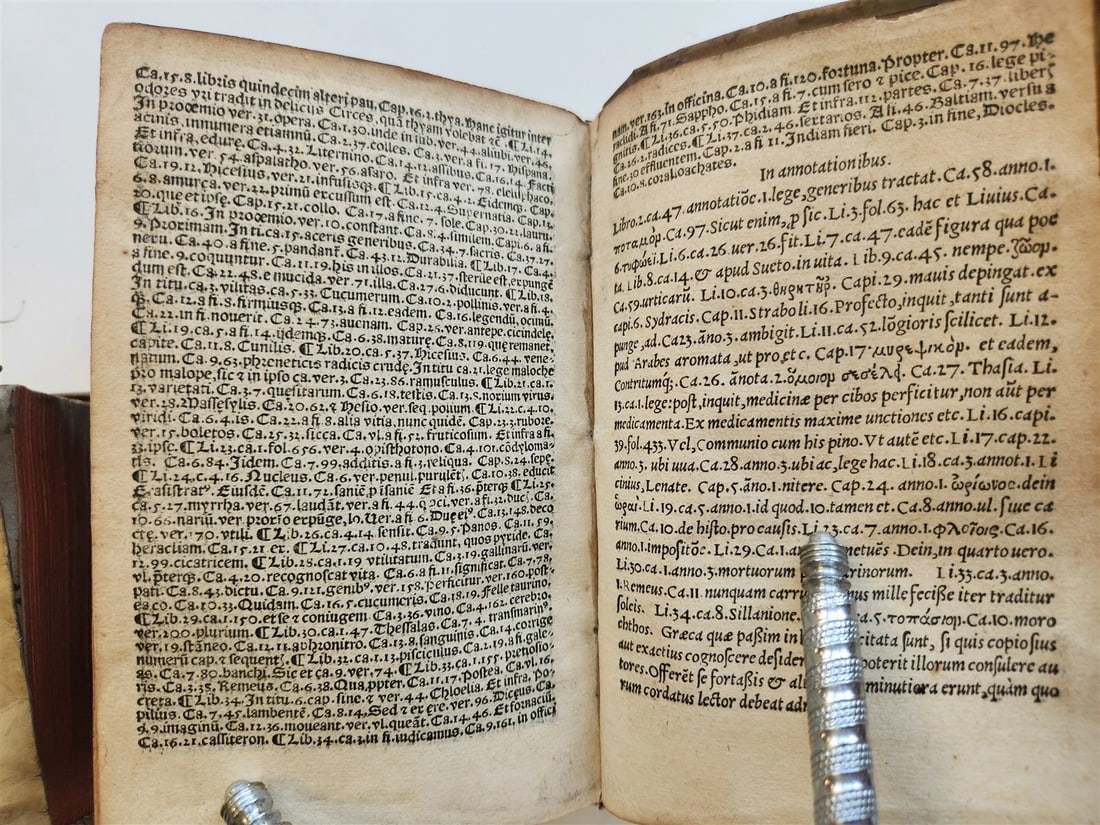1565 PLINIUS encyclopaedia of natural history 5 VELLUM BOUND VOLUMES 16c ANTIQUE - 19