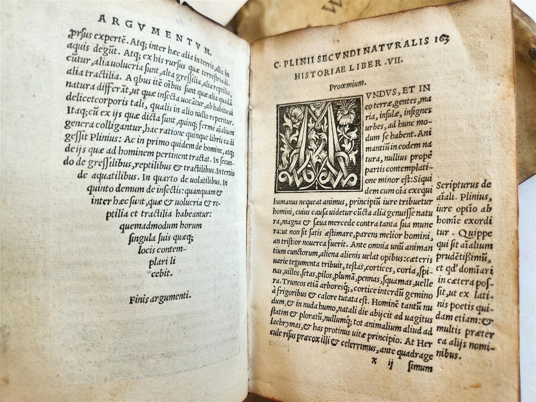 1565 PLINIUS encyclopaedia of natural history 5 VELLUM BOUND VOLUMES 16c ANTIQUE - 7