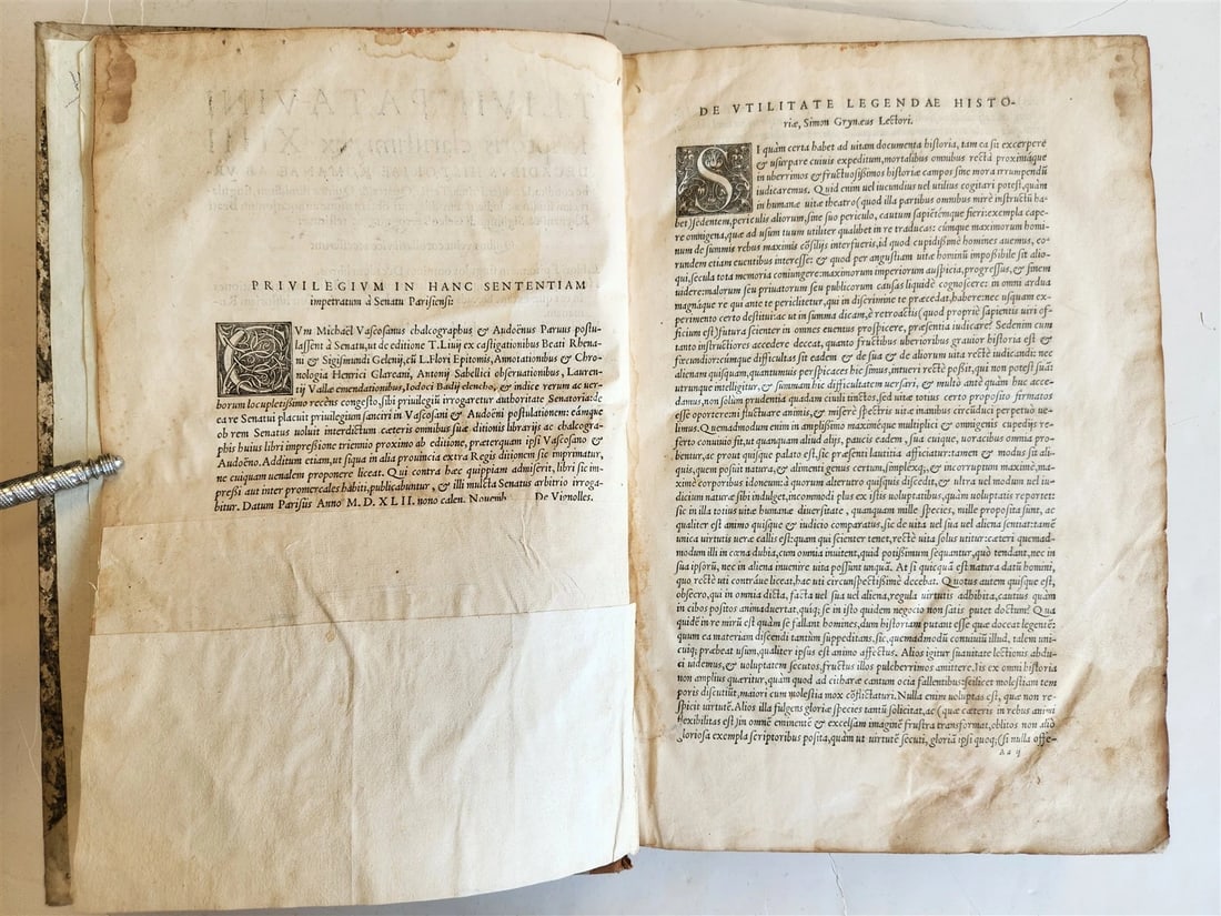 1542 ROMAN HISTORY by TITUS LIVIUS antique 16th CENTURY FOLIO - 4