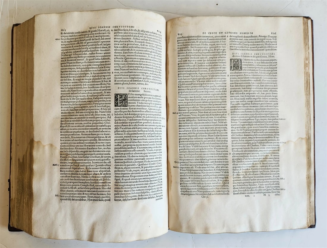 1547 Joannes CHRYSOSTOMUS OPERA antique 16th CENTURY FOLIO - 10