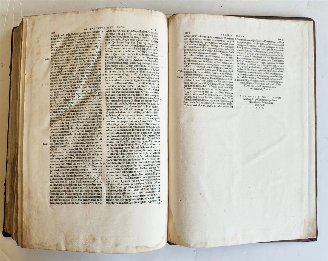 1547 Joannes CHRYSOSTOMUS OPERA antique 16th CENTURY FOLIO - 12