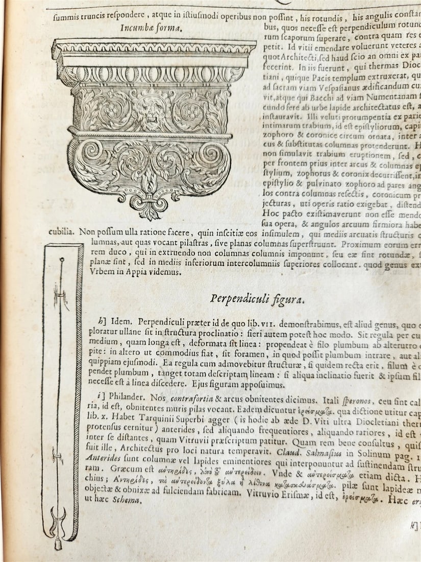 1649 ARCHITECTURE by VITRUVIUS antique ILLUSTRATED ELZEVIR FOLIO De Architectura - 12