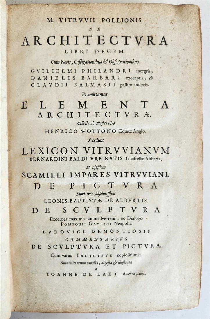 1649 ARCHITECTURE by VITRUVIUS antique ILLUSTRATED ELZEVIR FOLIO De Architectura - 2