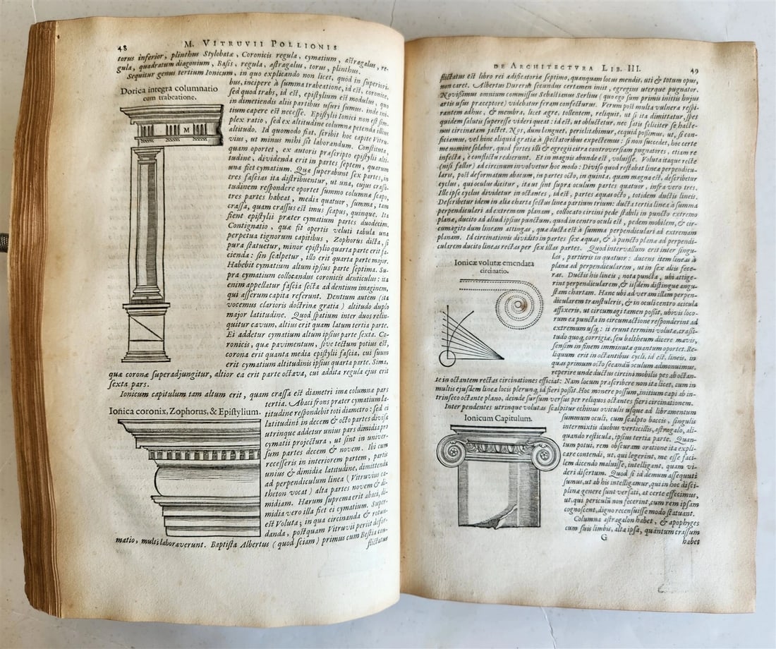 1649 ARCHITECTURE by VITRUVIUS antique ILLUSTRATED ELZEVIR FOLIO De Architectura - 4