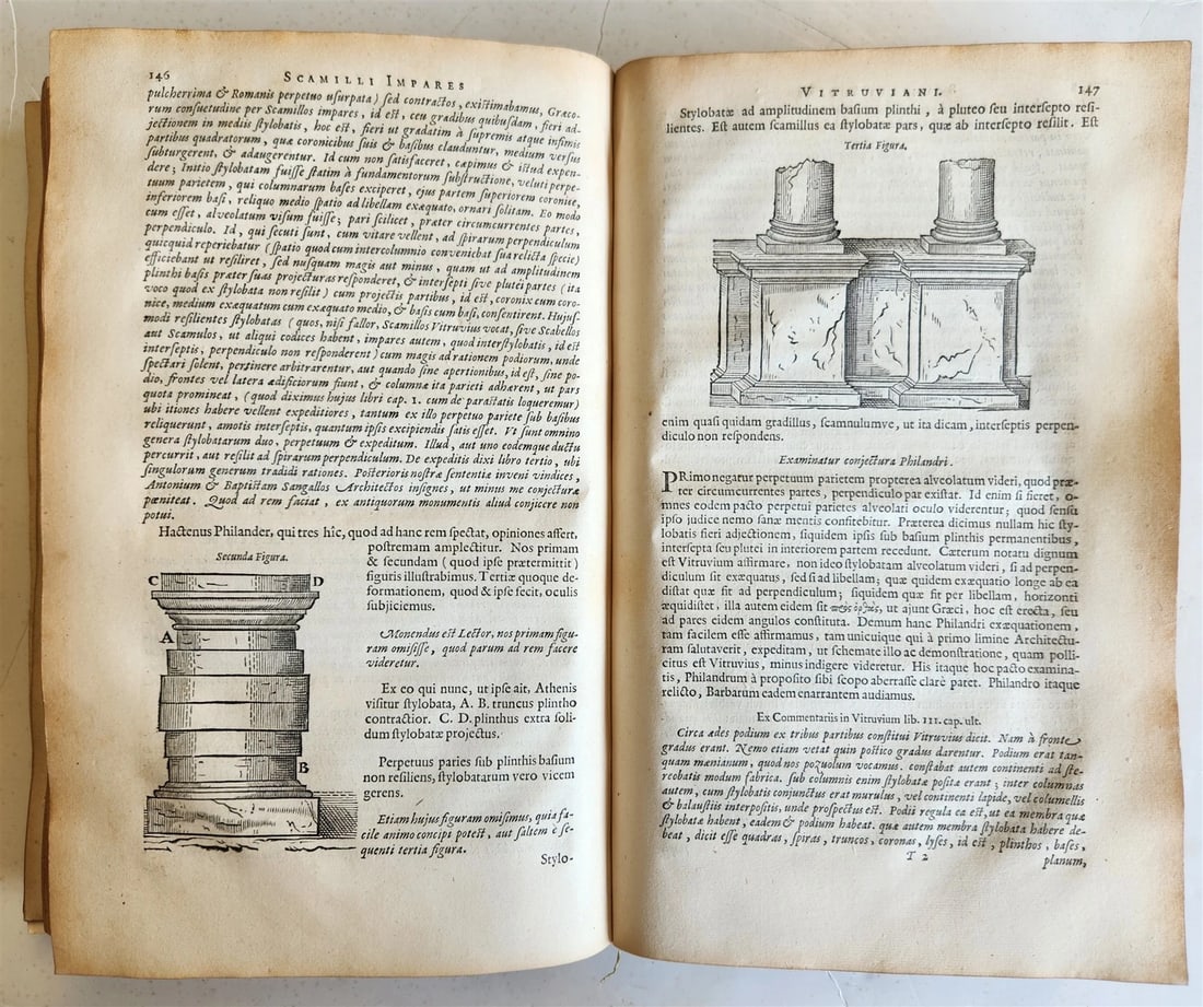1649 ARCHITECTURE by VITRUVIUS antique ILLUSTRATED ELZEVIR FOLIO De Architectura - 7