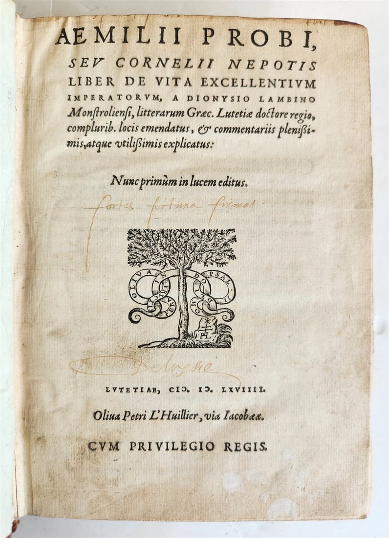 1569 Cornelius NEPOS Liber de vita excellentium imperatorum 16th CENTURY antique: Title: 1569 Cornelius NEPOS Liber de vita excellentium imperatorum 16th CENTURY antique Description: NEPOS, Cornelius Aemilii Probi seu Cornelii Nepotis Liber de vita excellentium imperatorum, a