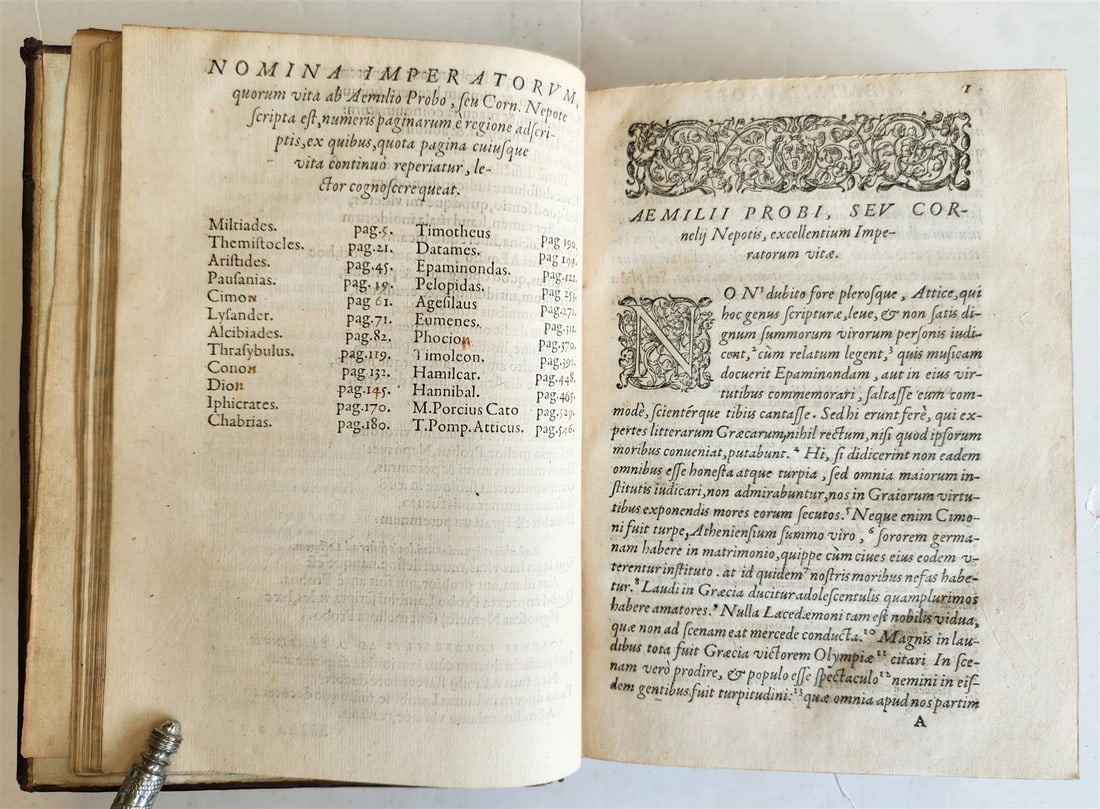 1569 Cornelius NEPOS Liber de vita excellentium imperatorum 16th CENTURY antique - 6