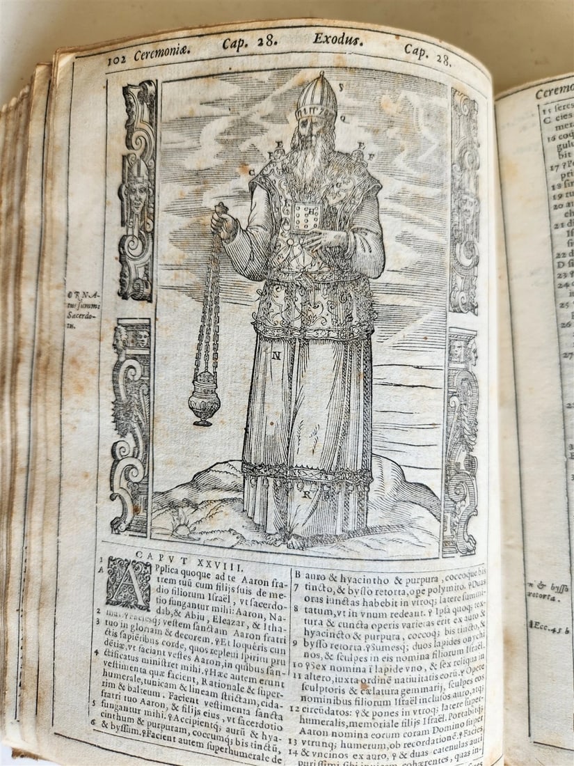 1574 BIBLE in LATIN antique 600 WOODCUTS by Hans Holbein & Bernard Salomon RARE - 18