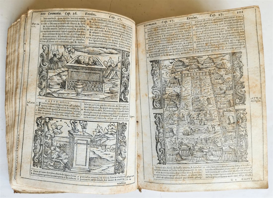 1574 BIBLE in LATIN antique 600 WOODCUTS by Hans Holbein & Bernard Salomon RARE - 19
