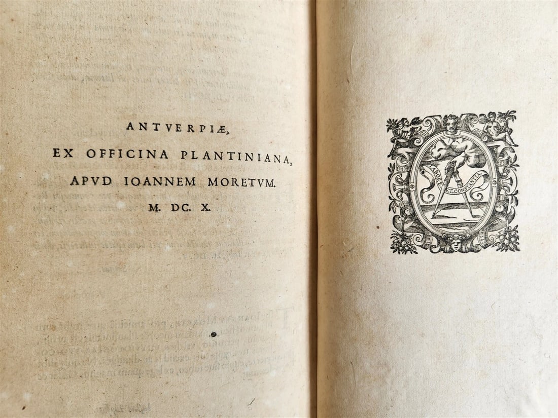 1615 LIPSIUS PHILOSOPHICAL DIALOGUE antique PLANTIN PRESS De constantia VELLUM - 4